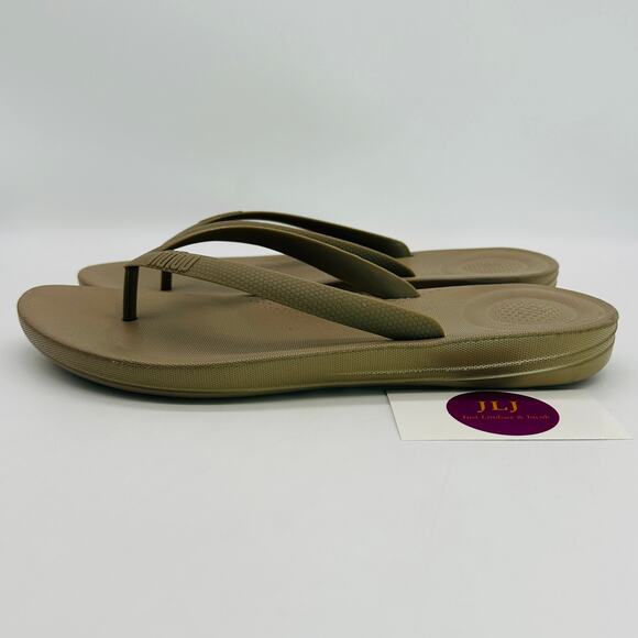 FitFlop Men's IQushion Ergonomic Thong Flip Flop Sandals Timberwolf Size 11 - Picture 5 of 12
